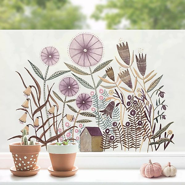 Fensterfolie Claudia Voglhuber - Blumenmeer Violett günstig online kaufen