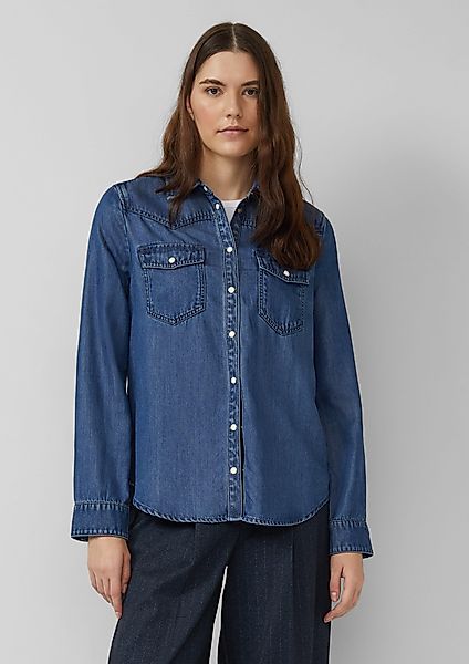 s.Oliver Langarmbluse Denimshirt mit seidigem Touch günstig online kaufen