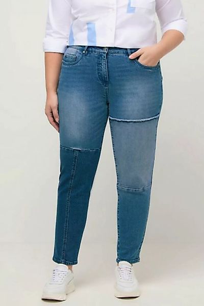 Ulla Popken Röhrenjeans Jeans Sarah Patches schmale 5-Pocket-Form Denimmix günstig online kaufen