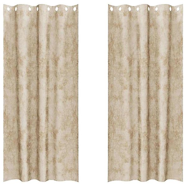 vidaXL Vorhänge 2 Stk Creme 245 x 140 cm Samt 4107666 günstig online kaufen