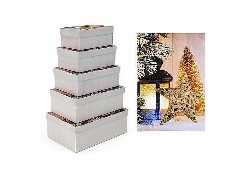 HTI-Living Aufbewahrungsbox Geschenkkarton Set mit 5 verschiedenen Größen ( günstig online kaufen