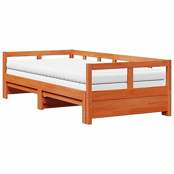 vidaXL Bett Tagesbett Ausziehbar mit Matratzen 90x200 cm Massivholz Kiefer günstig online kaufen