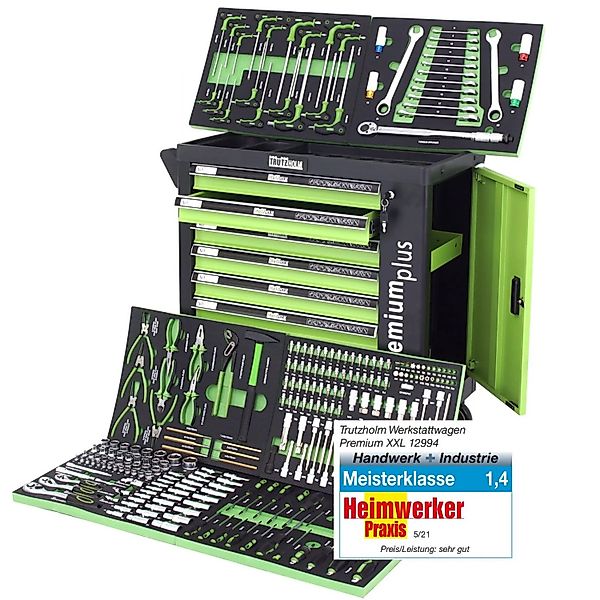 TRUTZHOLM Werkstattwagen Premium Plus Bestückt 254 Tlg 7 Schubladen Abschli günstig online kaufen