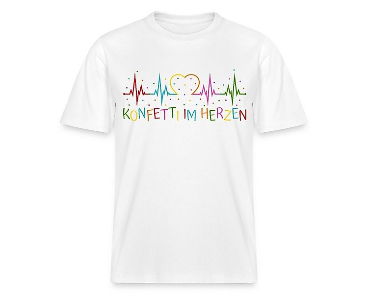 Spreadshirt T-Shirt Konfetti im Herzen Herzschlag Herz EKG Karneval Relaxed günstig online kaufen