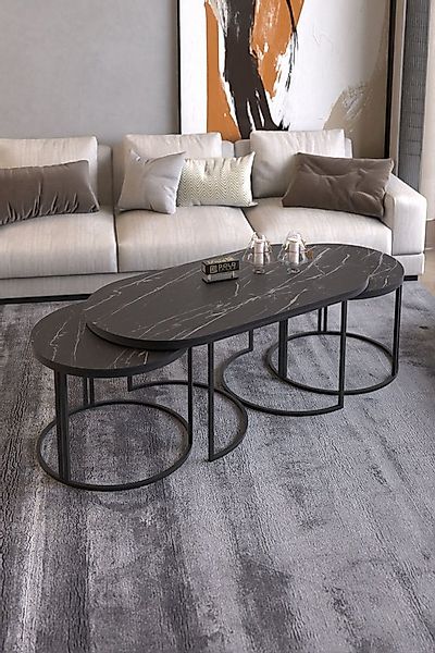 en.casa Couchtisch (3-St., 3-teilig: Couchtisch + 2 Beistelltische), 3-teil günstig online kaufen