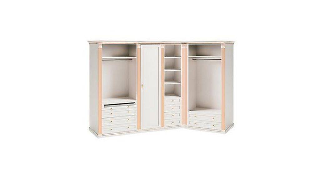 JVmoebel Kleiderschrank Weißes Eck-Kleiderschränke Massivholz L-Form Modern günstig online kaufen