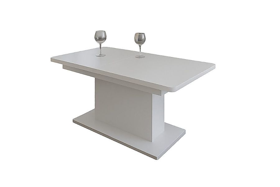 designimpex Couchtisch DC-1 Weiß matt stufenlos günstig online kaufen