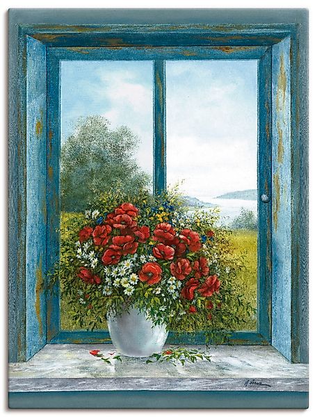 Artland Wandbild "Mohnblumen am Fenster", Arrangements, (1 St.), als Leinwa günstig online kaufen