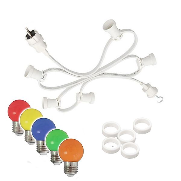Satisfire Illu Partylichterkette 20m Weiß Für Außen Biergarten 40 Bunte LED günstig online kaufen