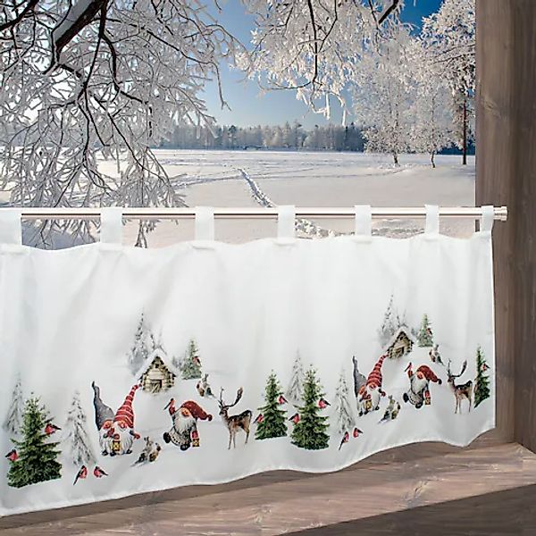 Delindo Lifestyle Scheibengardine »Winterstimmung«, (1 St.), mit Schlaufena günstig online kaufen