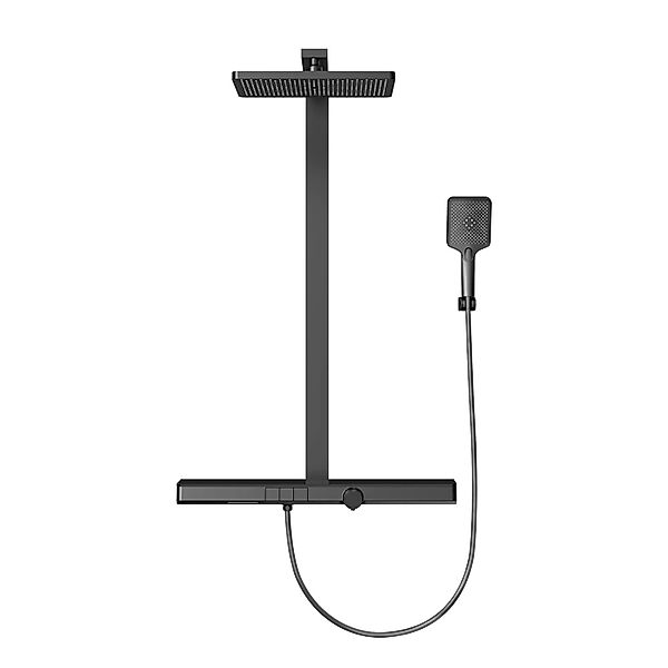 EMKE Duschsystem mit 71 cm Ablage und Thermostat eckig Regendusche und Dusc günstig online kaufen