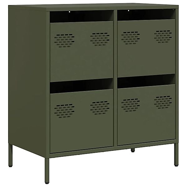 vidaXL Sideboard Olivgrün 68x39x73,5 cm Kaltgewalzter Stahl 851260 günstig online kaufen