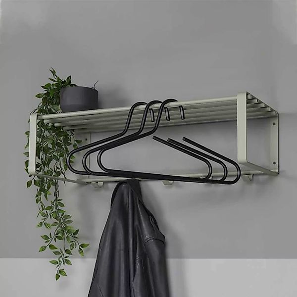 Stahl Wandgarderobe in Graugrün 70 cm breit günstig online kaufen