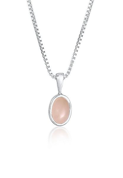 Elli Premium Kette mit Anhänger Basic Rosa Quarz Edelstein 925 Sterling Sil günstig online kaufen