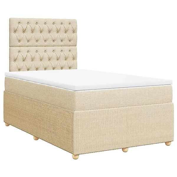 vidaXL Boxspringbett mit Matratze Creme 120x190 cm Stoff 3294307 günstig online kaufen