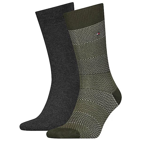 Tommy Hilfiger Seasonal Boot Birdeye Gestreifte Socken 2 Paare EU 39-42 Oli günstig online kaufen