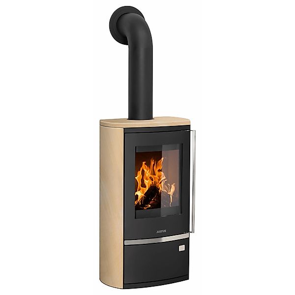 Justus Rento R II Kaminofen Sandstein Schwarz 6 kW mit Automatik günstig online kaufen
