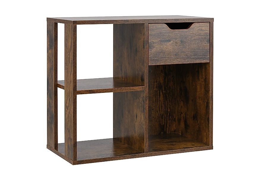 COSTWAY Bücherregal Beistelltisch, mit Schubalde & Fächern, 60x30x52cm günstig online kaufen