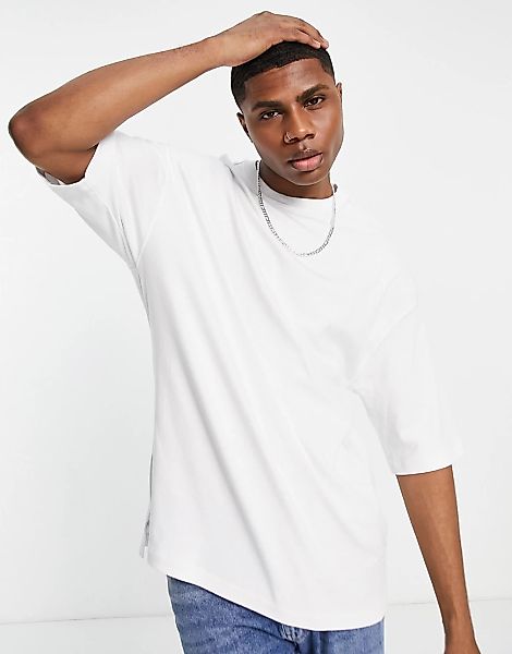 Bershka – Super-Oversize-T-Shirt in Weiß günstig online kaufen