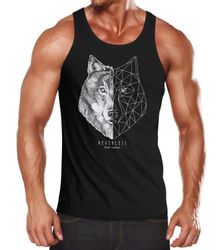 Neverless Tanktop Herren Tank-Top Wolf Polygon günstig online kaufen