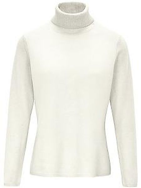 Rollkragen-Pullover aus Schurwolle und Kaschmir Peter Hahn weiss günstig online kaufen
