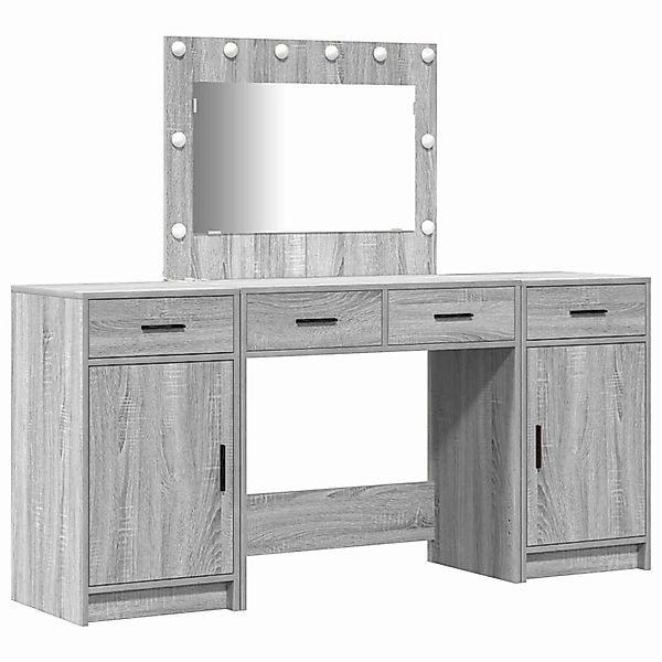 vidaXL Schminktisch mit Tür 3-Tlg Grau 40 x 41 x 75 cm Holzwerkstoff 333425 günstig online kaufen