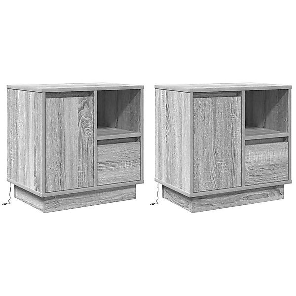 vidaXL Nachttisch mit 2 Stk Grau 50 x 34,5 x 50 cm Holzwerkstoff 869589 günstig online kaufen