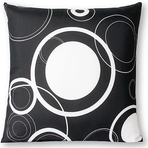 Arsvita Kissenhülle Malisa 30 x 30 cm Schwarz mit Weißen Kreisen günstig online kaufen