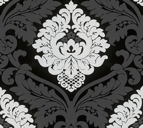 Bricoflor Neobarock Tapete Schwarz Weiß Grau Edle Vliestapete mit Ornament günstig online kaufen