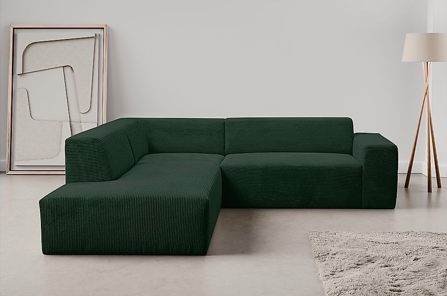 WERK2 Ecksofa "Zeus-M, tolles Sofa mit schönen Details, L-Form", Curvy Tren günstig online kaufen