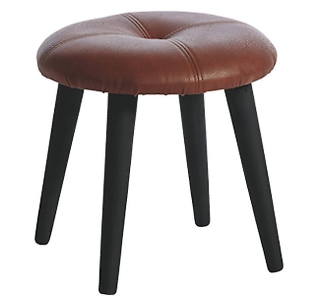 dasmöbelwerk Sitzhocker Schemel Fußhocker Ø36x32 cm Kunstleder Holz Hocker günstig online kaufen