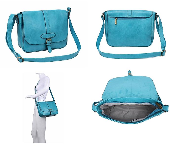 ITALYSHOP24 Schultertasche Damen Tasche Messenger Crossbody Überschlagtasch günstig online kaufen