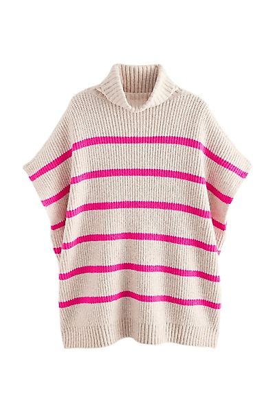 Next Strickponcho Gestrickter Rollkragen-Poncho mit Alpakawolle günstig online kaufen
