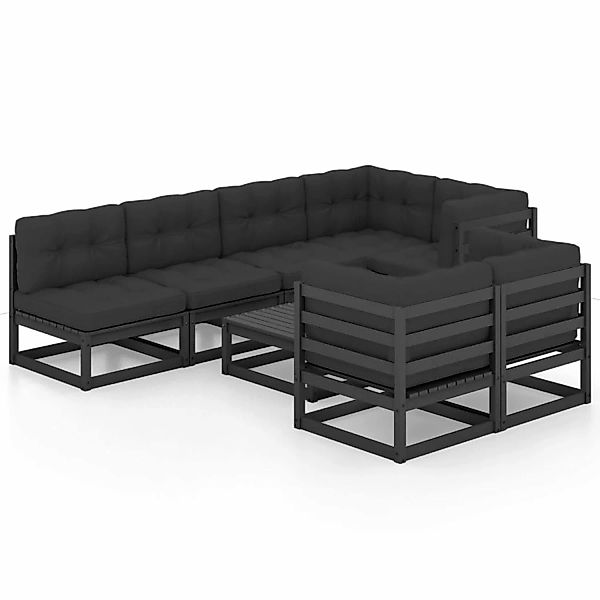 8-tlg. Garten-lounge-set Mit Kissen Kiefer Massivholz günstig online kaufen