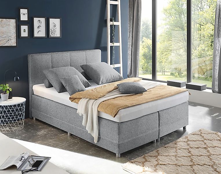ED EXCITING DESIGN Boxspringbett "Luanda", wahlweise mit Matratze und Toppe günstig online kaufen
