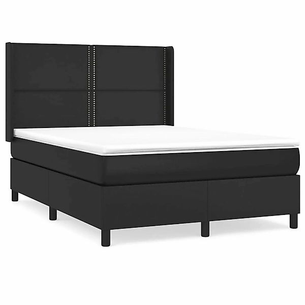 vidaXL Boxspringbett mit Matratze Schwarz 140x190 cm Kunstleder1466268 günstig online kaufen