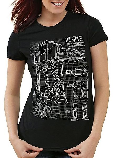 style3 T-Shirt AT-AT blaupause walker star krieg wars imperium der sterne v günstig online kaufen