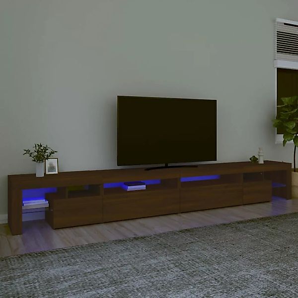 vidaXL TV-Schrank TV-Schrank mit LED-Leuchten Braun Eichen-Optik 290x36,5x4 günstig online kaufen