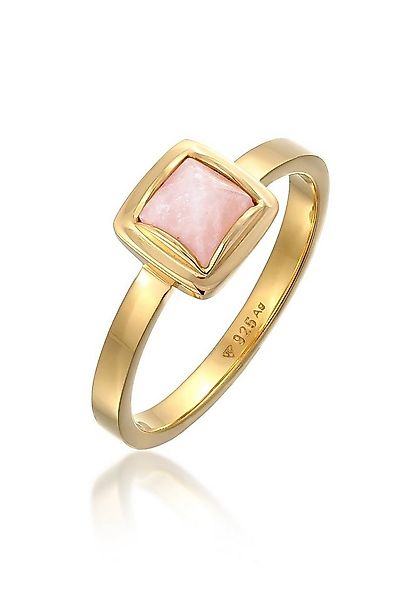 Elli Premium Fingerring Solitäre Rosa Quarz Pyramid 925 Silber günstig online kaufen