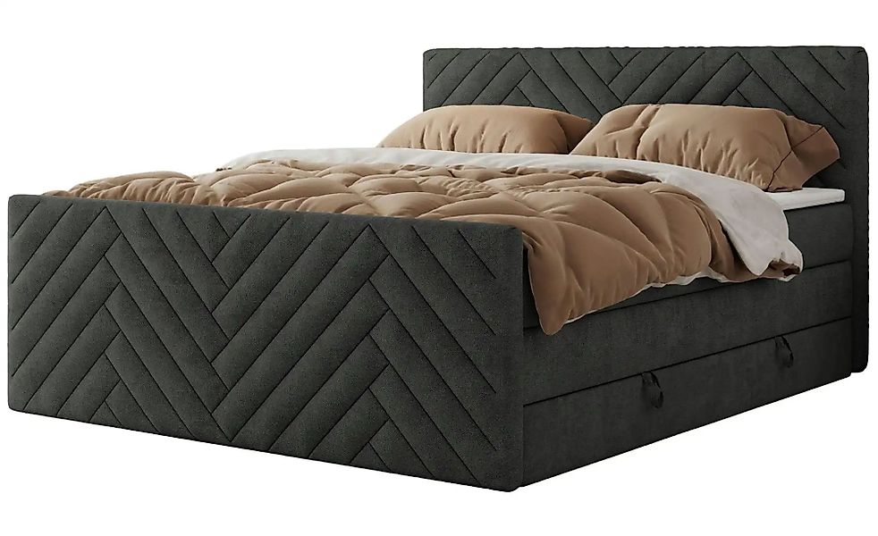 Boxspringbett mit Bettkasten Paris King Duo ¦ grau ¦ Maße (cm): B: 181 H: 1 günstig online kaufen