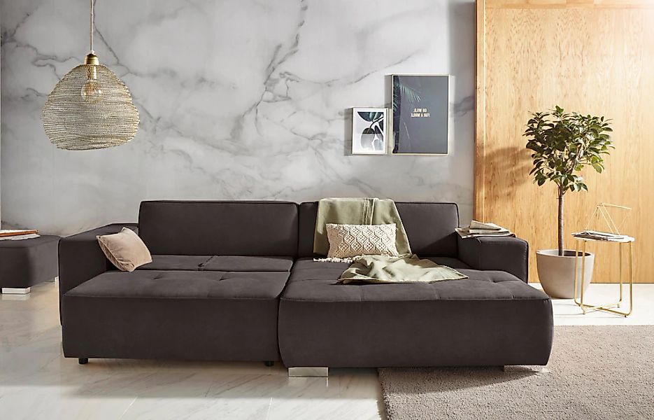 Home affaire Ecksofa "Sapporo L-Form" wahlweise Bettfunktion oder Sitztiefe günstig online kaufen