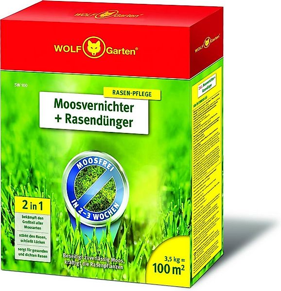 WOLF-Garten Rasendünger Moosvernichter und Rasendünger - SW 100 - 3,5 kg fü günstig online kaufen