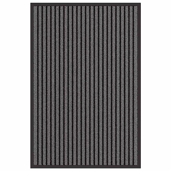 vidaXL Fußmatte Schwarz und Grau 60 x 90 cm Polypropylen und PVC 4105591 günstig online kaufen