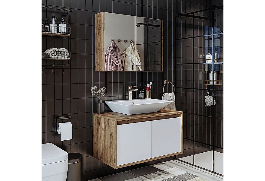 Roomart Badmöbel-Set, (Roomart Badmöbel Set Waschbecken mit Unterschrank 85 günstig online kaufen