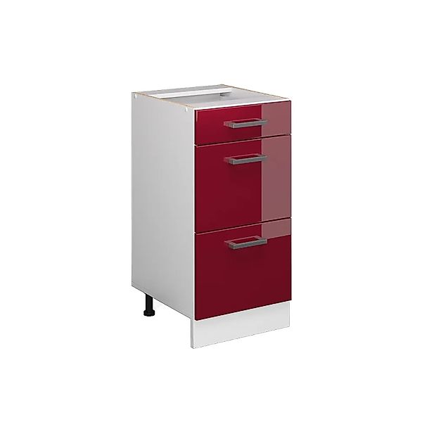 Vicco Küchenunterschrank R-Line Bordeaux Hochglanz/Weiß 40 cm mit Schublade günstig online kaufen
