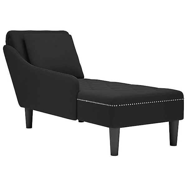 vidaXL Chaiselongue, Chaiselongue mit Kissen und Rechter Armlehne Schwarz S günstig online kaufen