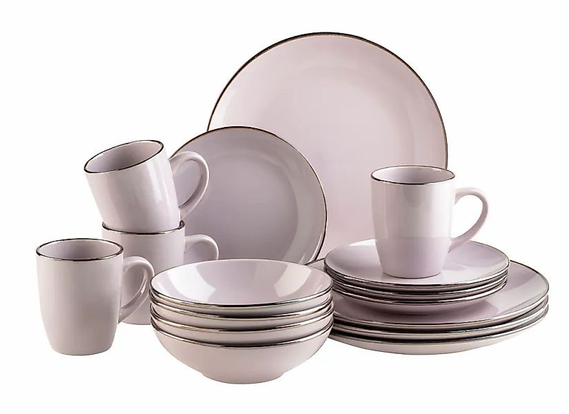 MÄSER Kombiservice "METALLIC RIM, Geschirr-Set, Steinzeug" günstig online kaufen