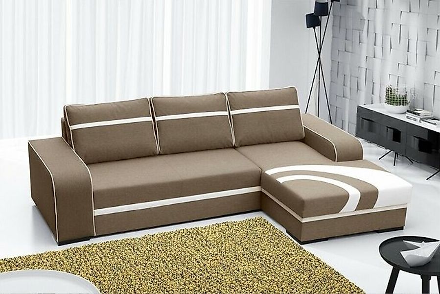 JVmoebel Ecksofa Schlafsofa Eck Sofa Couch Bettfunktion Polster Eck Garnitu günstig online kaufen