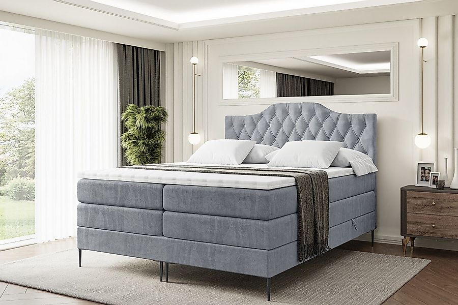 ALTDECOR Boxspringbett VILA-1-F KING (Multipocket-Matratze H4, günstig online kaufen