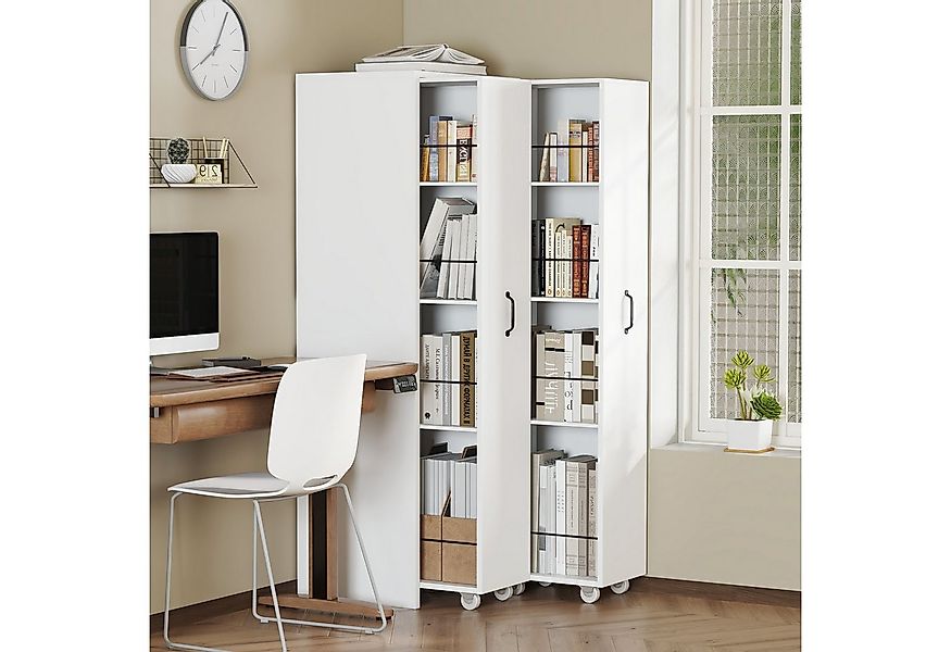 Flieks Bücherregal Hochschrank mit 2 großen Schubladen Inkl. Rollen, B51,5/ günstig online kaufen
